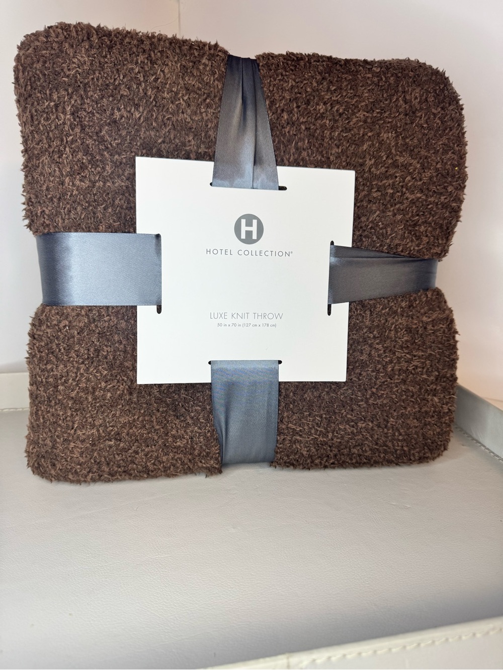 Hotel Collection Luxe Knit Throw - Chocolate